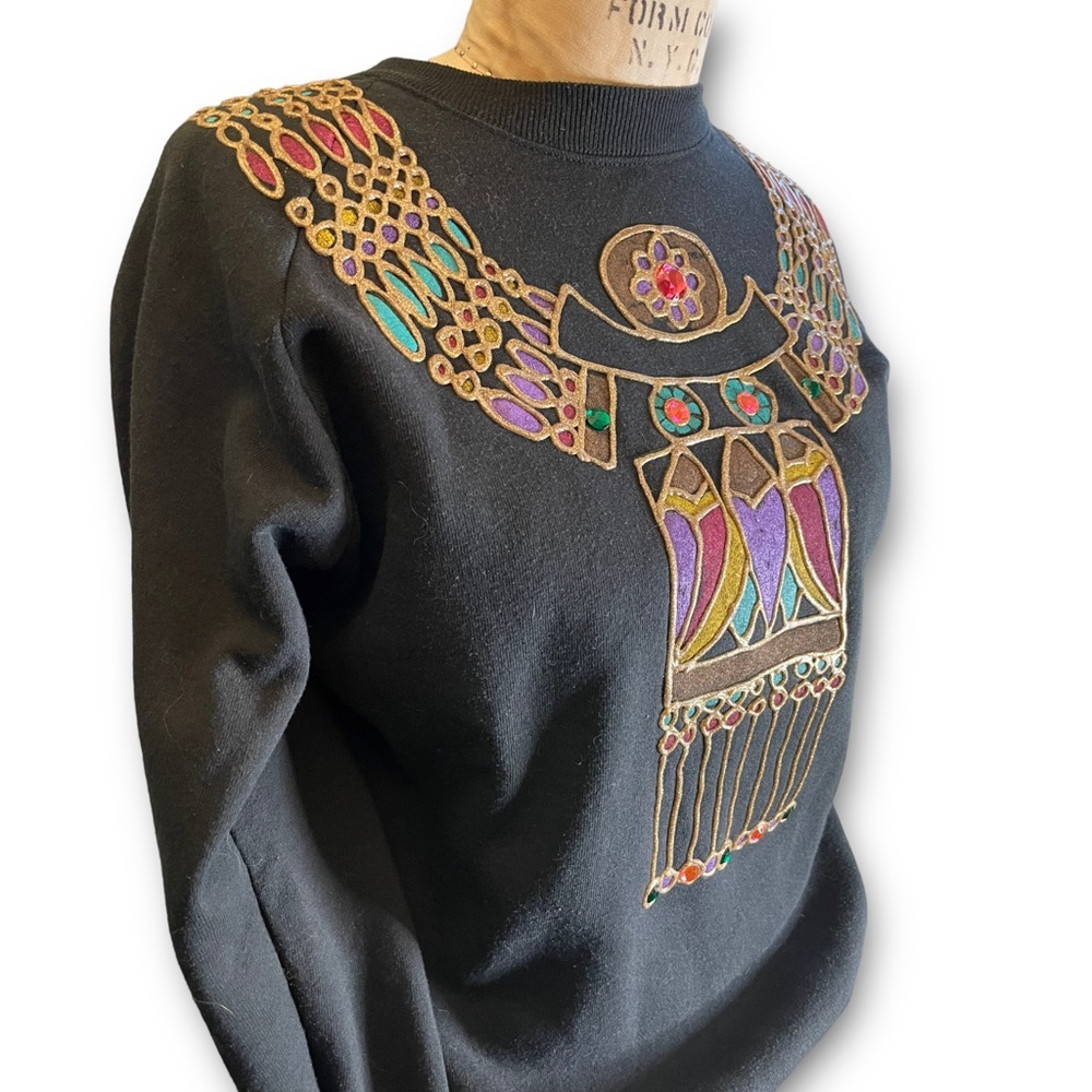 Handmade Egyptian Puff Paint Crewneck
